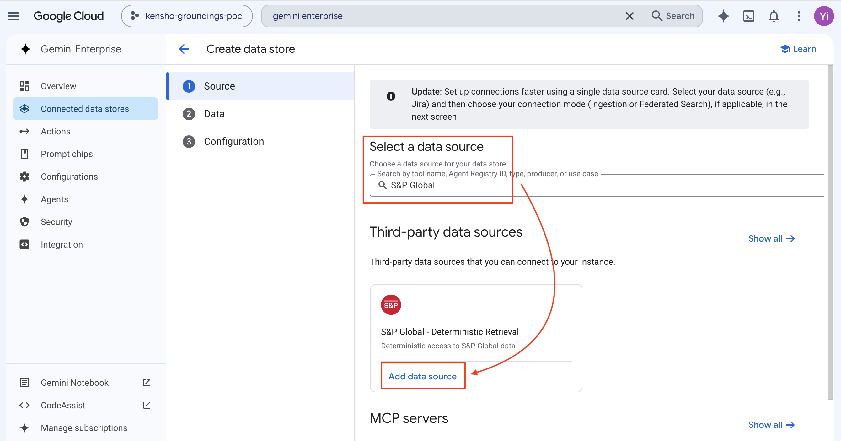 Add S&P Global data source