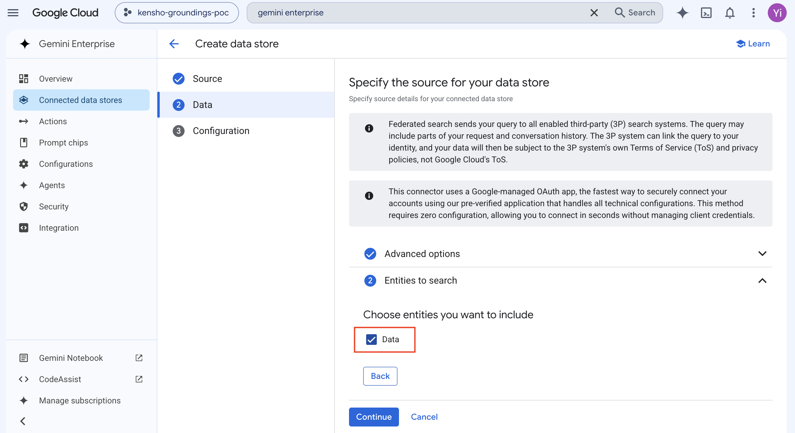 Enable Data entity