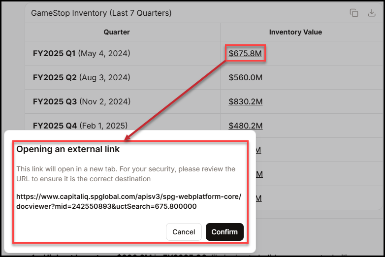 Response from Kensho source