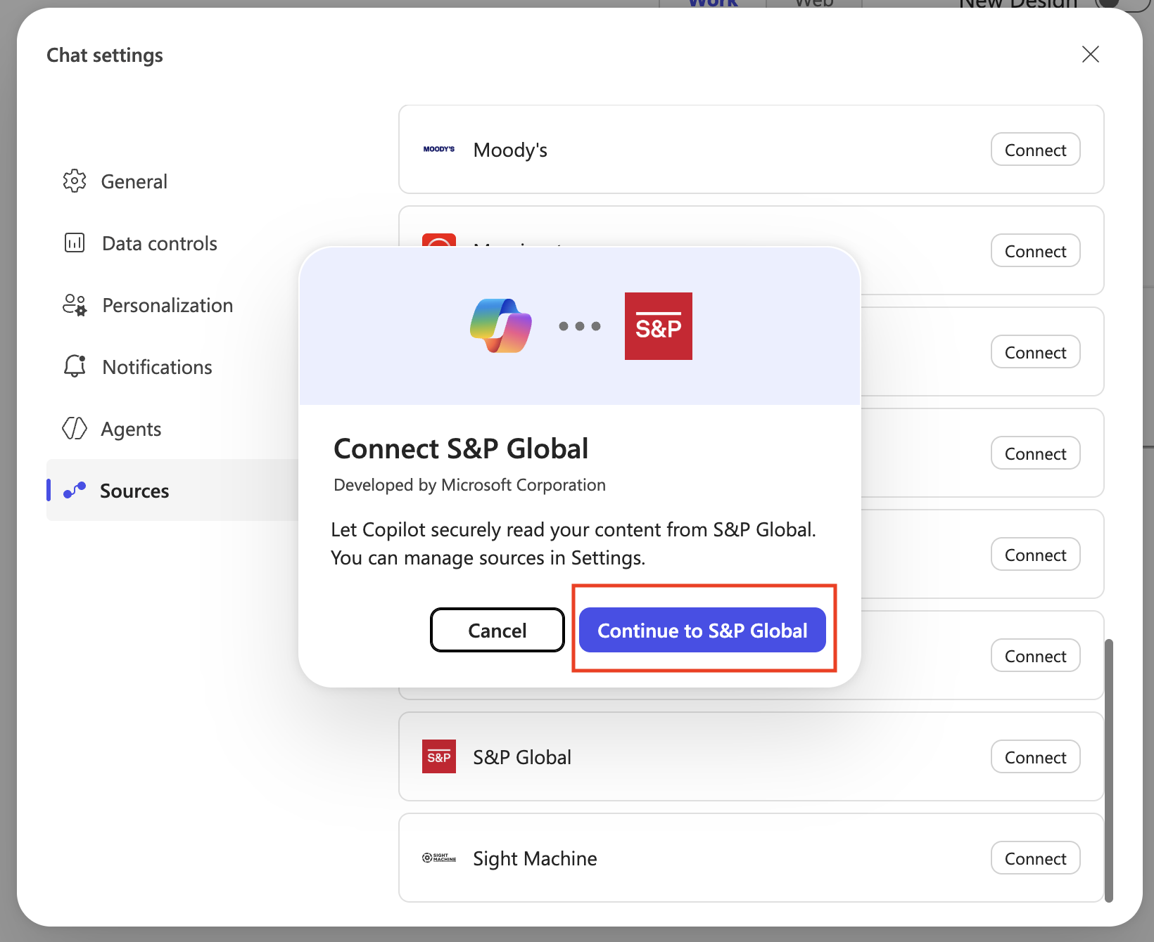 Connect source