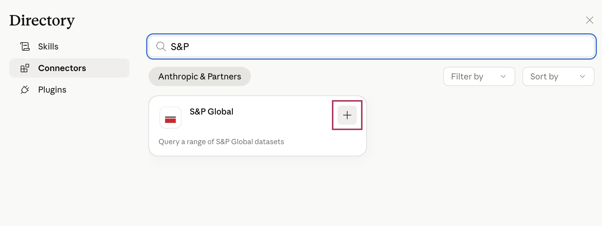 S&P Global connector