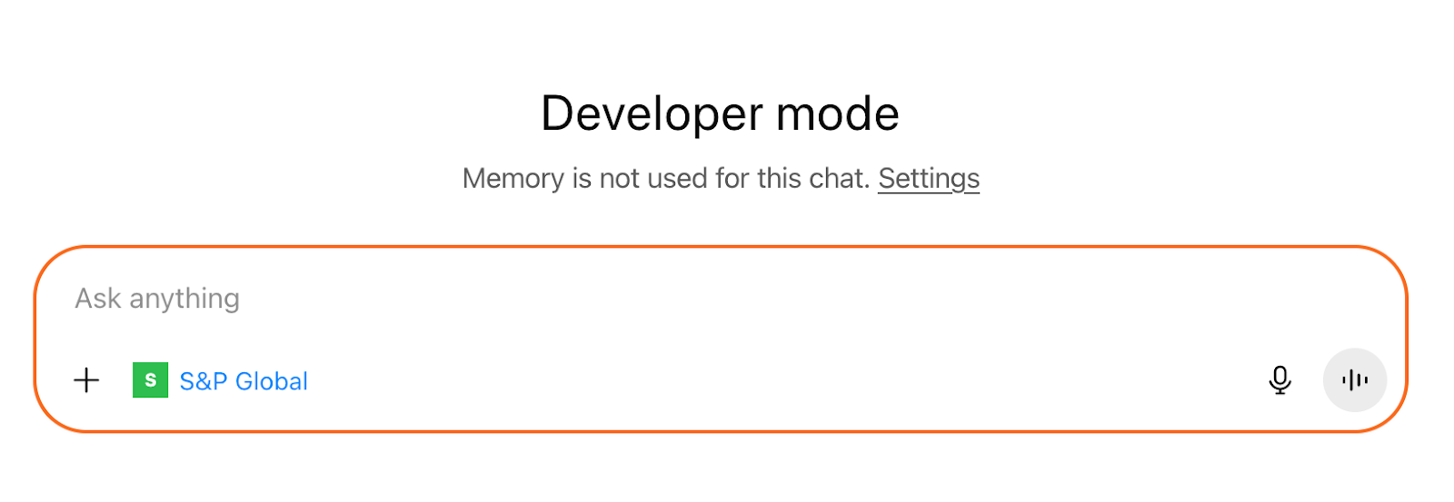ChatGPT Chat Interface with S&P Global Connector Ready for Usage