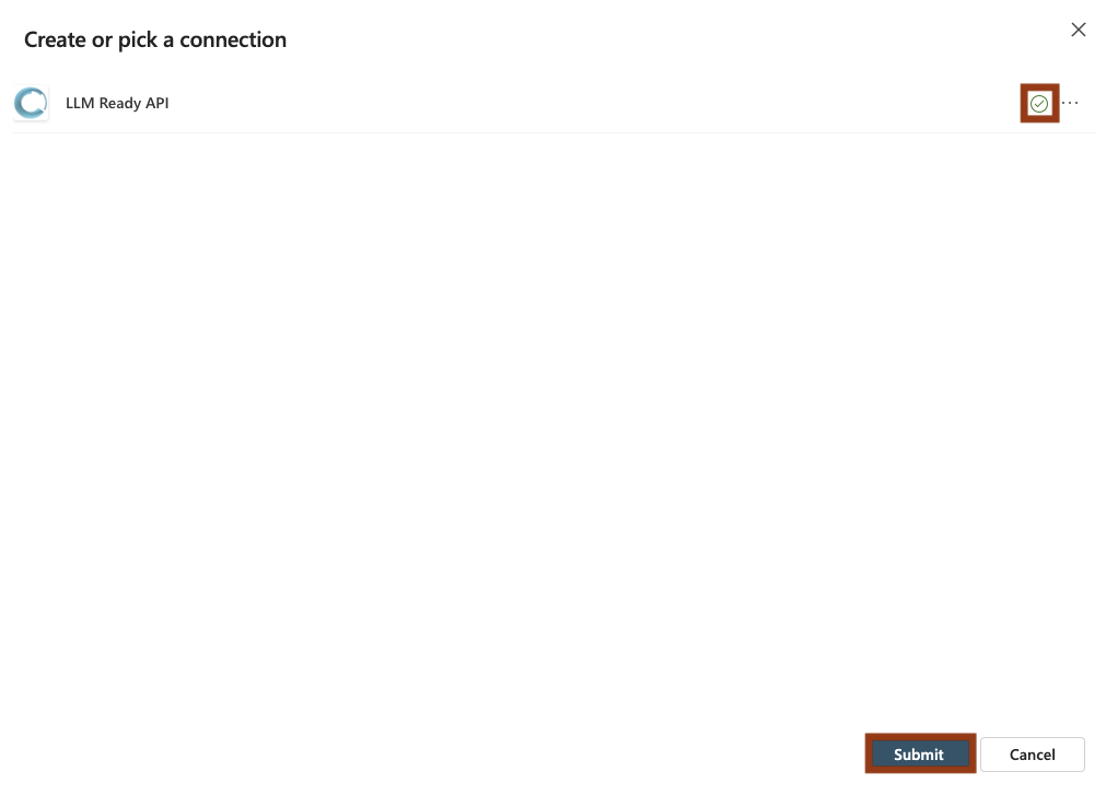 Submit connection