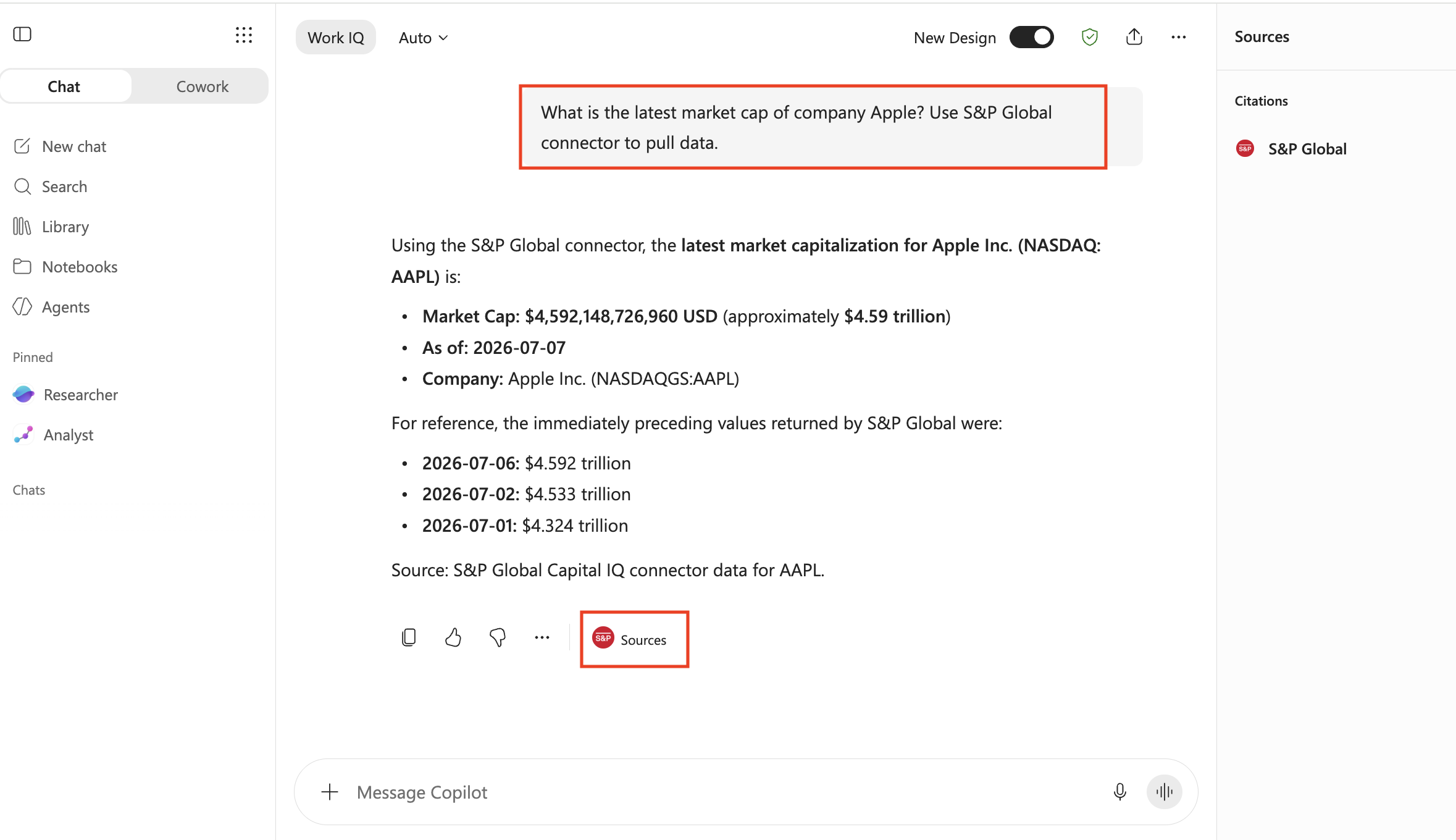 Test chat with connector