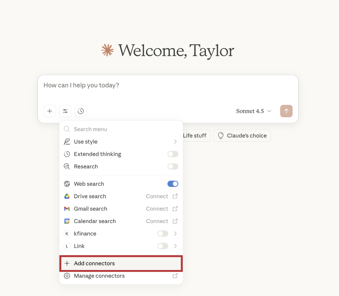 Add connectors